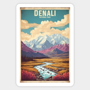 Denali National Park National Park USA Vintage Travel Retro Tourism Magnet